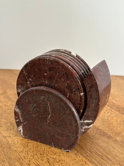 Brown Marble Coaster Set