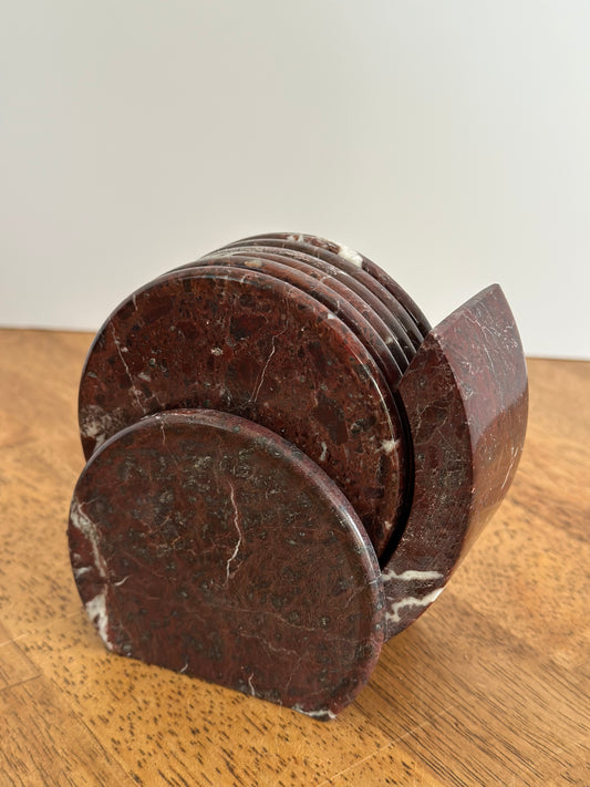 Brown Marble Coaster Set