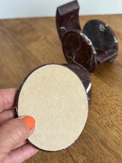 Brown Marble Coaster Set