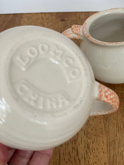Vintage Loomco Jack-o-Latern Sugar/Creamer Set