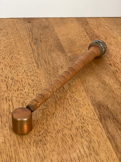 Vintage Primitive Wood/Copper Candle Snuffer