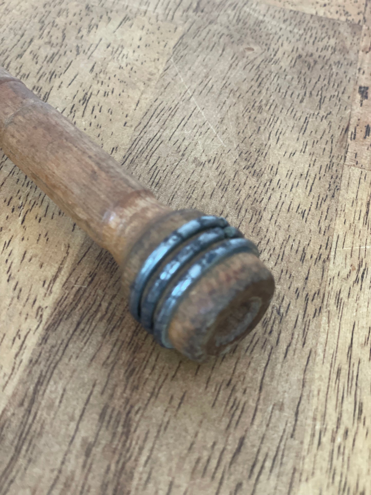 Vintage Primitive Wood/Copper Candle Snuffer