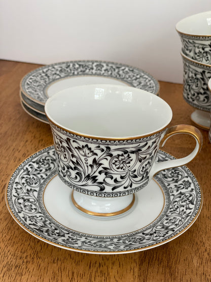 Sango Spanish Lace Tea Cup & Saucer Set (4)