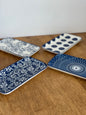 Blue & White Ceramic Decorative Dish Trays (4)