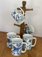 Blue & White Floral Coffee Mug Set (5)