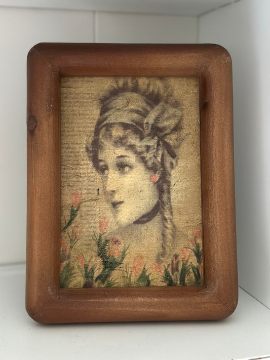 Vintage Inspired Wood Framed Canvas 5x7