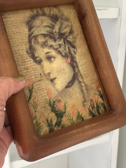 Vintage Inspired Wood Framed Canvas 5x7