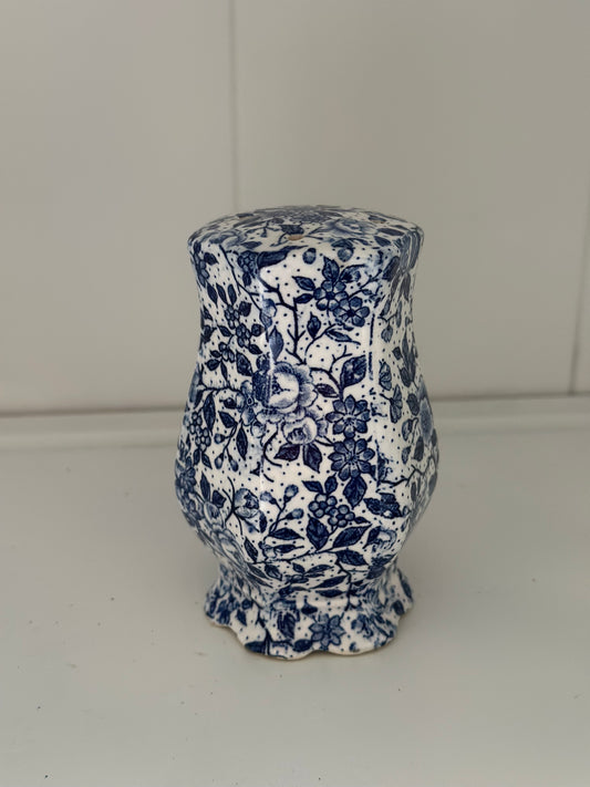 Vintage Blue & White Chintz Salt Shaker