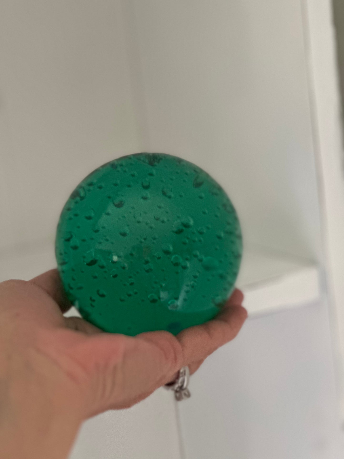 Murano Style Green Glass Paperweight