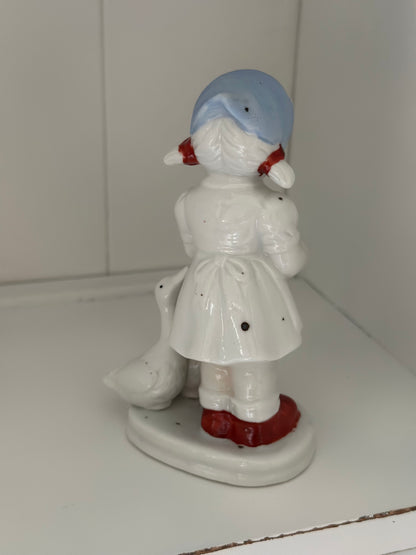 Vintage Girl/Goose Figurine