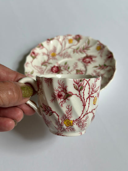 Vintage Copeland Spode Rosebud Chintz Teacup Saucer