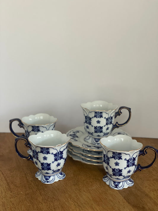 Bombay Blue & White Tea Cup and Saucer Set