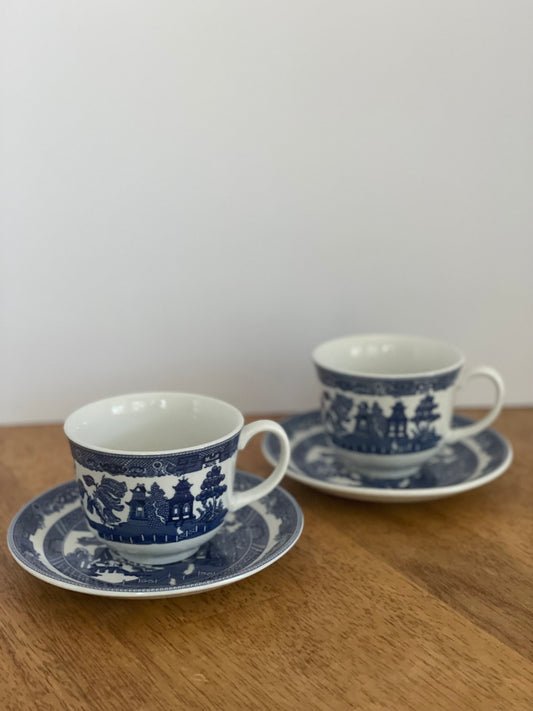 Johnston Brothers Blue Willow Tea Cup & Saucer Set
