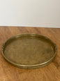 Vintage Round Brass Serving Tray With Handles