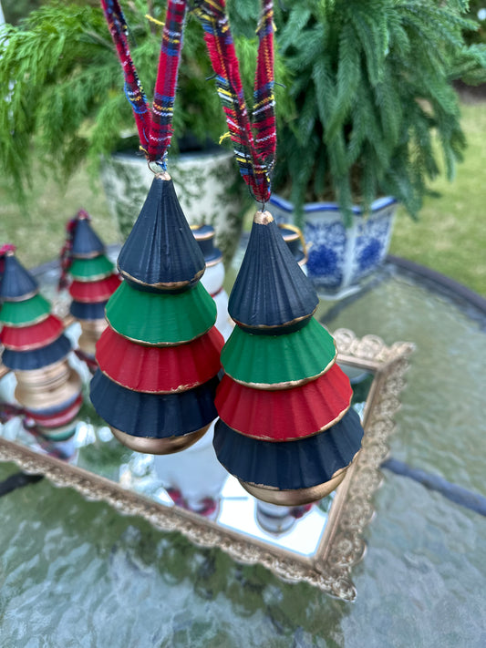 Plaid Collection-Hand Painted Christmas Tree Ornaments
