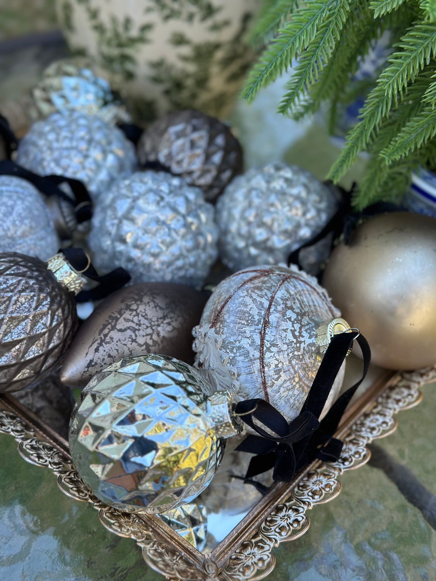 Mixed Metals Christmas Ornament Assortment (12)