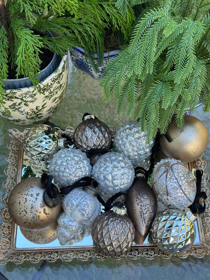 Mixed Metals Christmas Ornament Assortment (12)