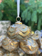 Gold Green Glitter Soda Glass Ornaments