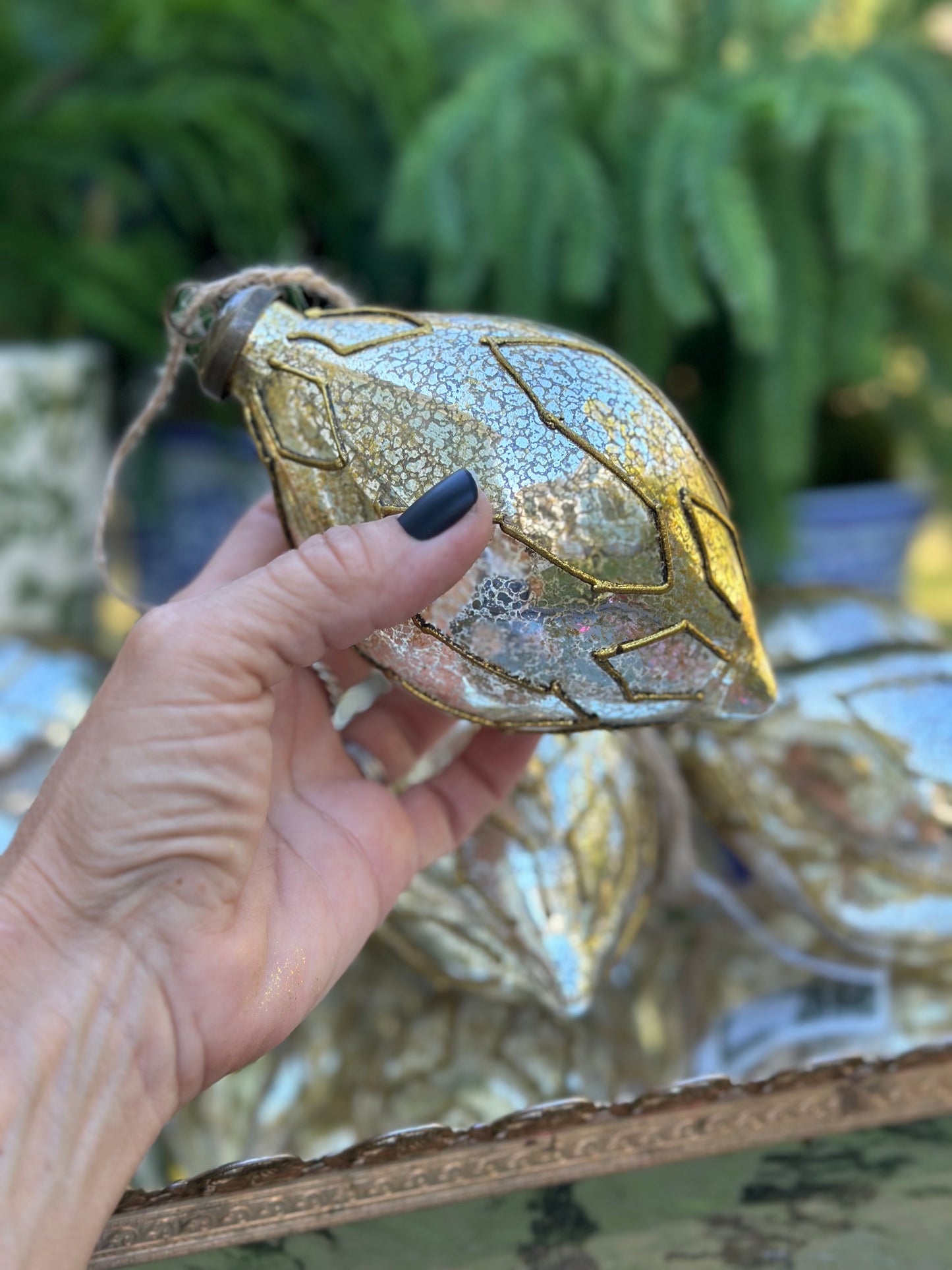 5.5" Antique Glass Finial Ornament