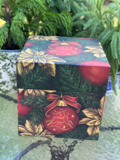 9" Wooden Snowflake Ornament With Box- Set of 5