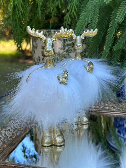 Decorative Gold Furry Moose Figurine-Star