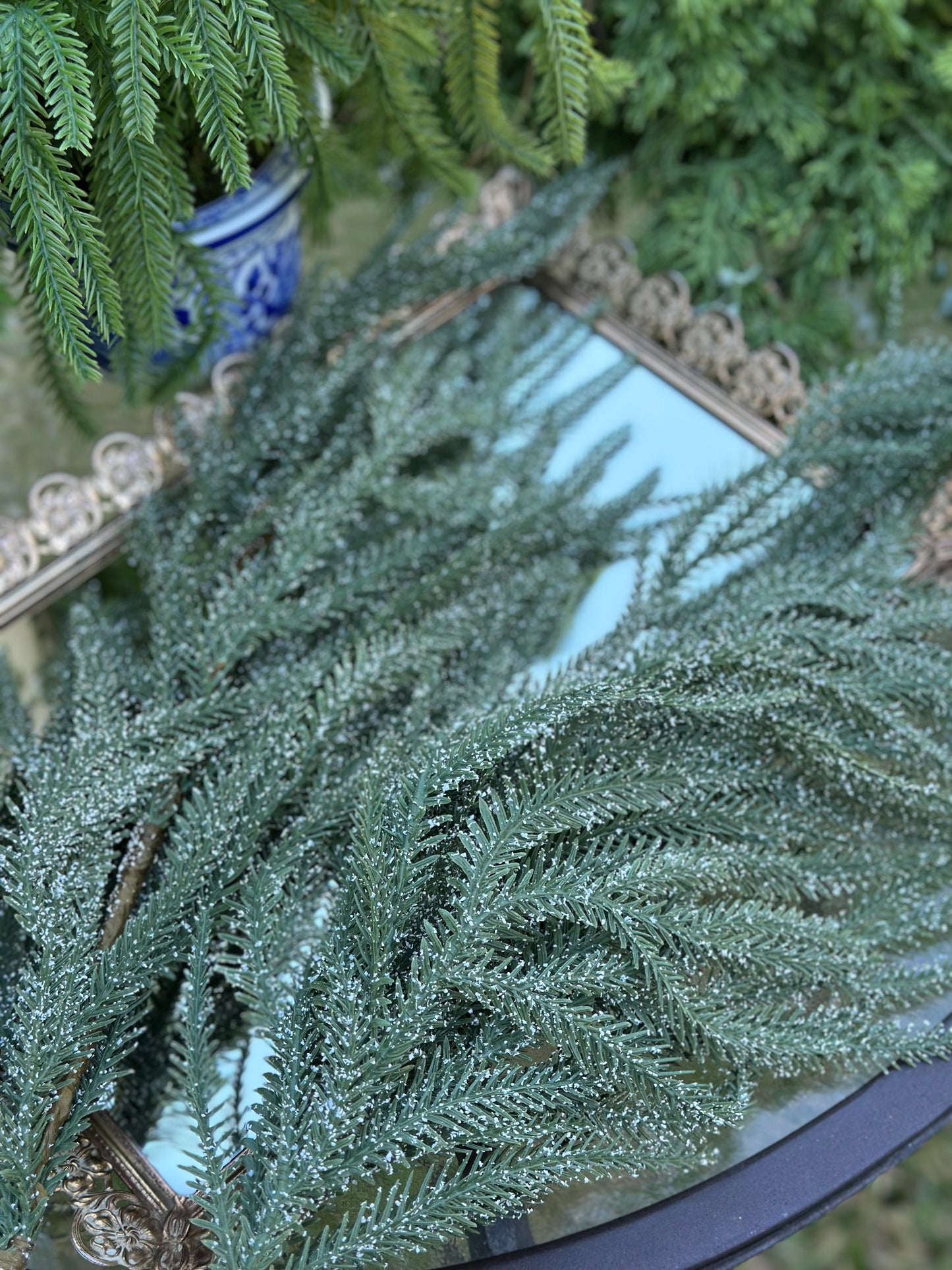 25" Snowy Cedar Spray