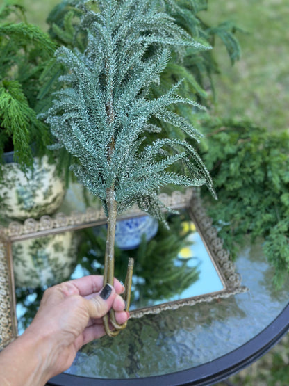 25" Snowy Cedar Spray
