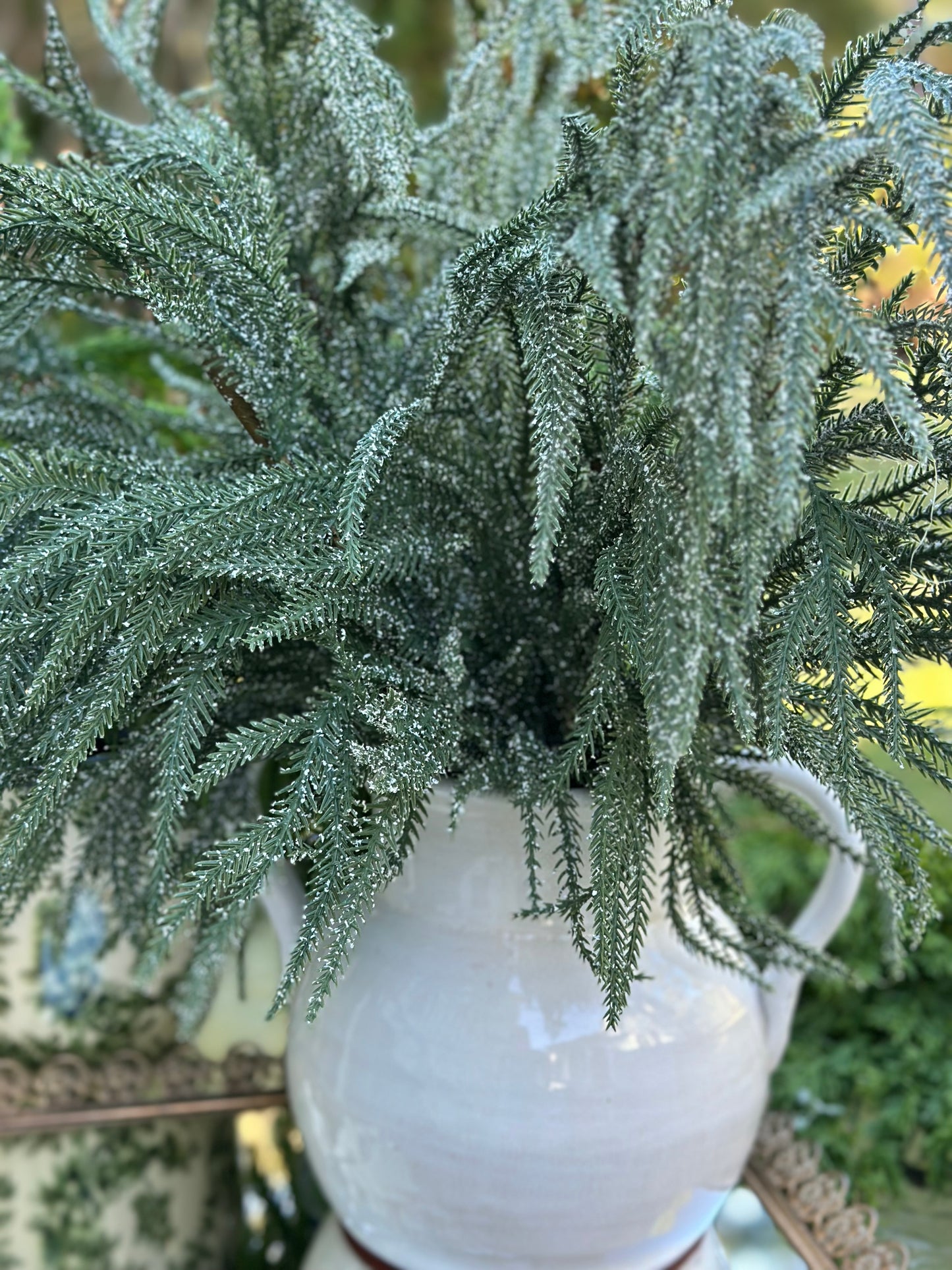 25" Snowy Cedar Spray