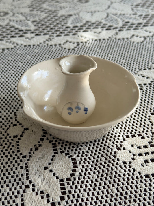 Vintage White Ceramic Flower Frog