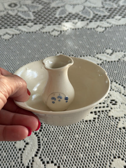 Vintage White Ceramic Flower Frog