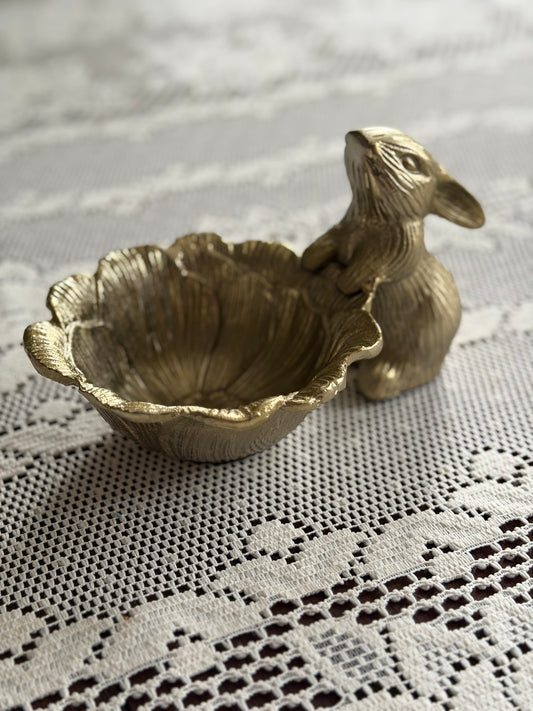 Gold Bunny Candy Dish