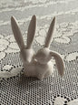 White Ceramic Bunny Pair