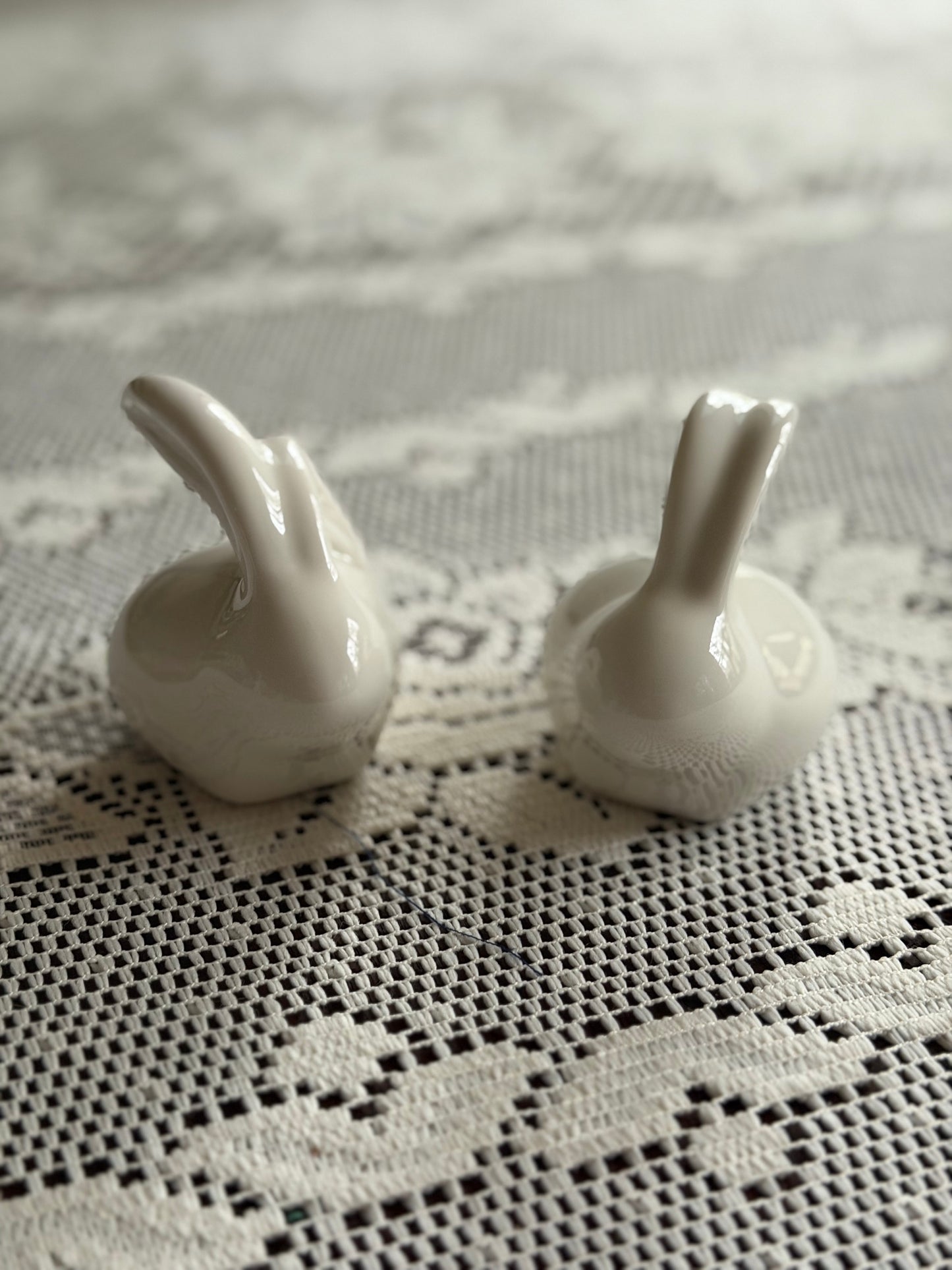 White Bunny Figurines