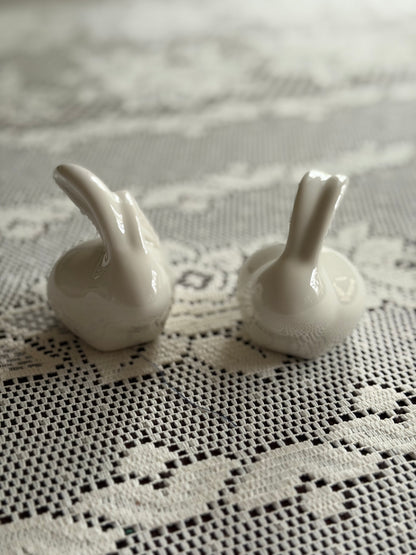 White Bunny Figurines