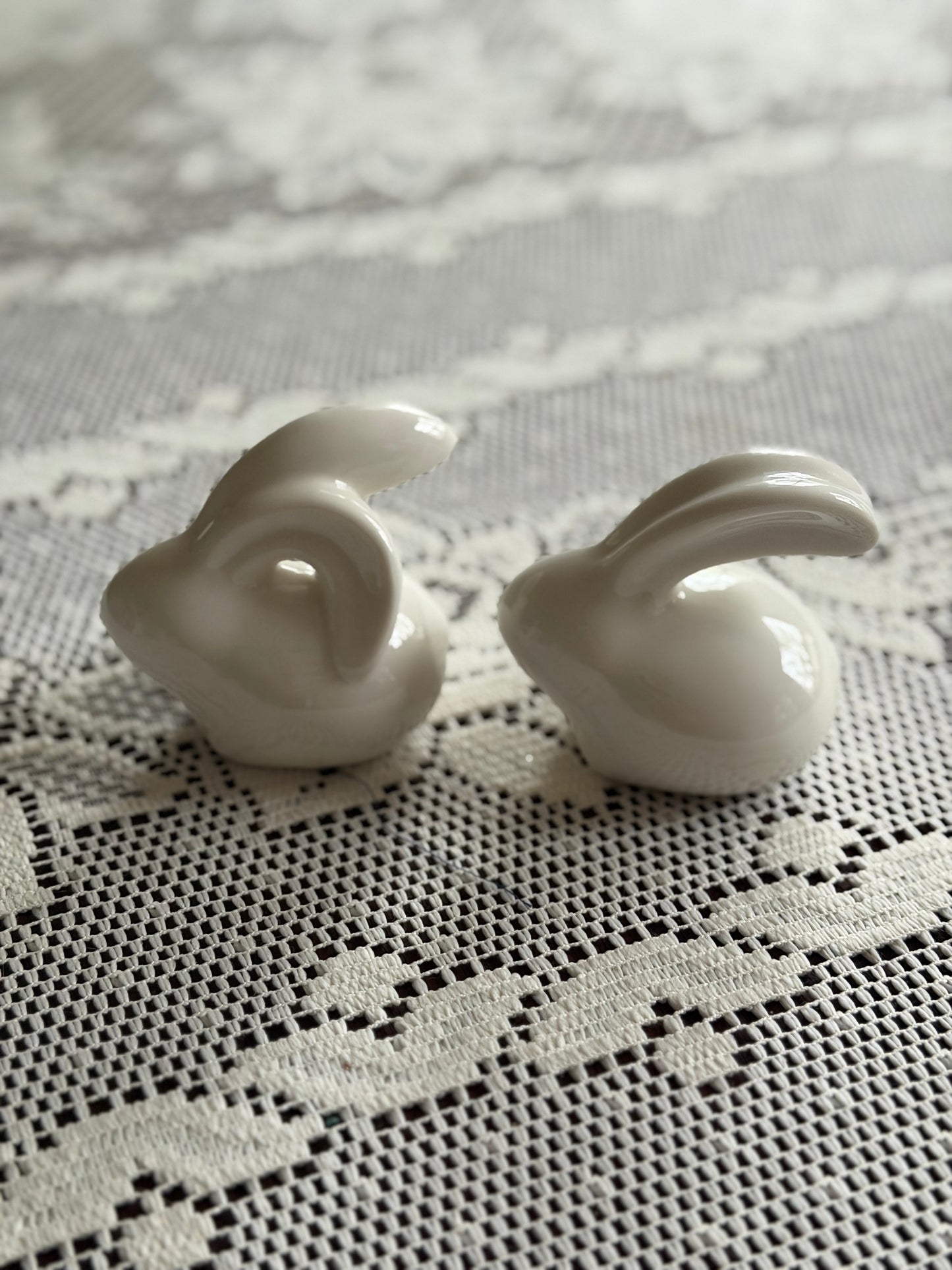 White Bunny Figurines