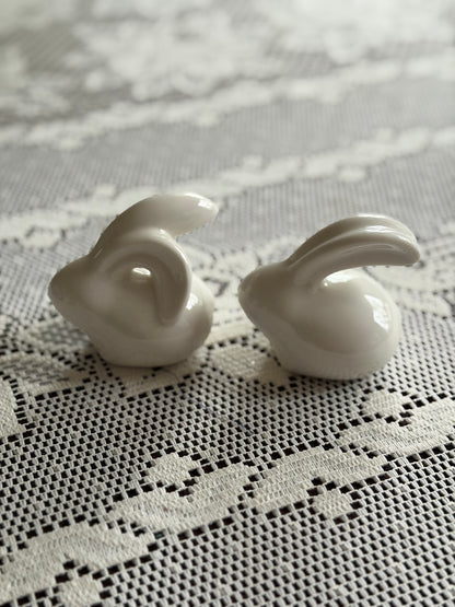 White Bunny Figurines