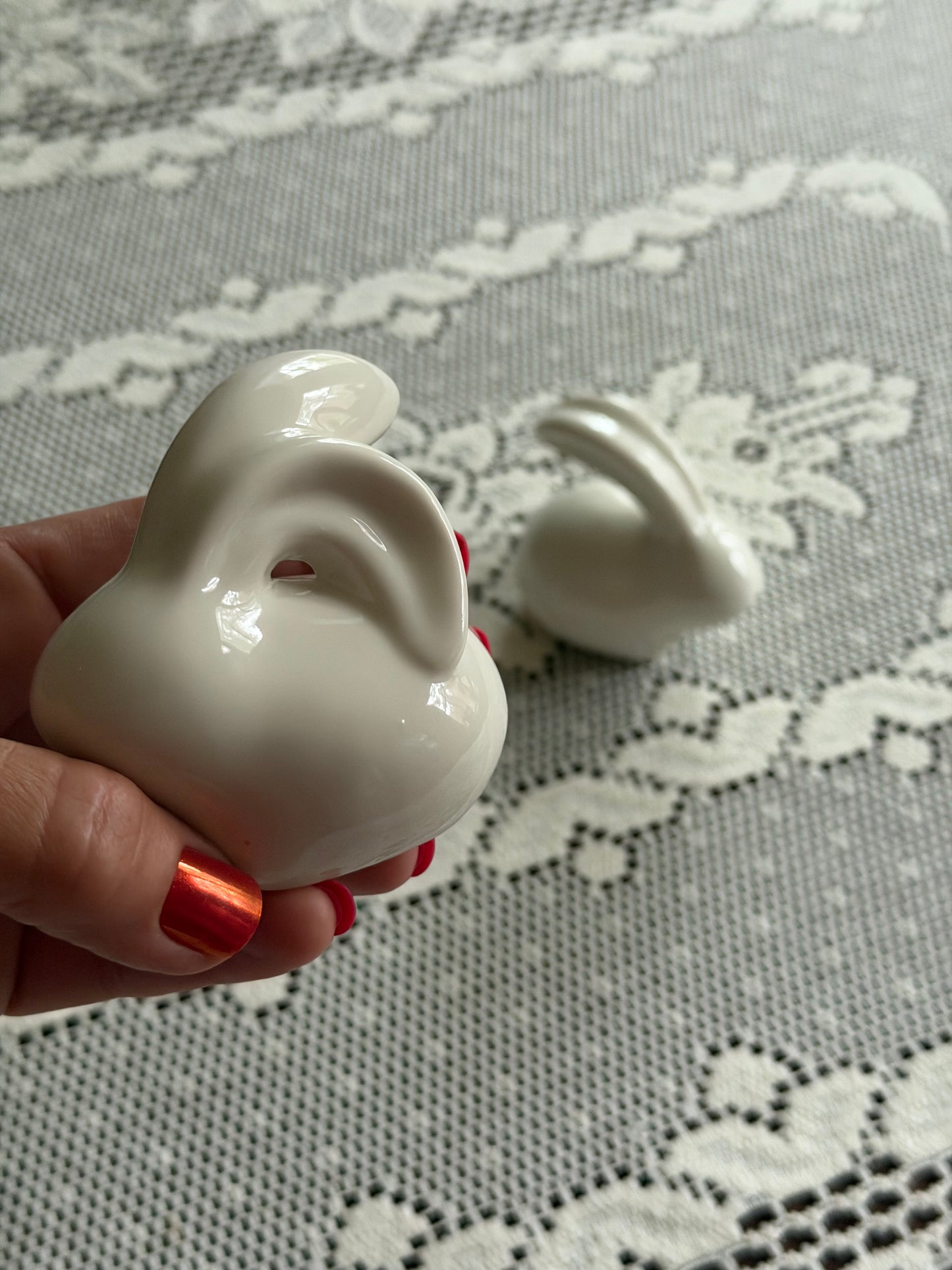 White Bunny Figurines