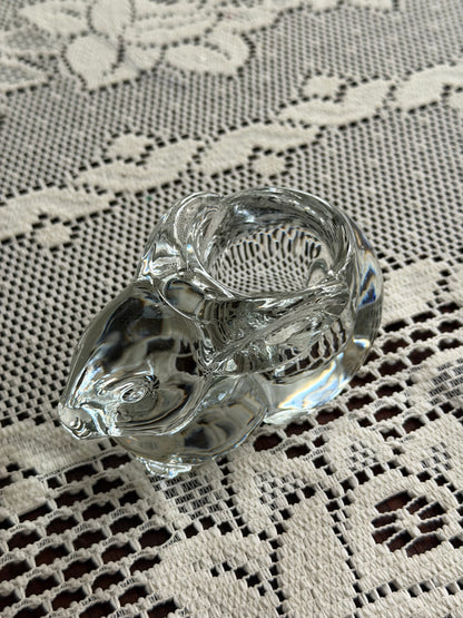 Glass Bunny Rabbit Tea Light Holder