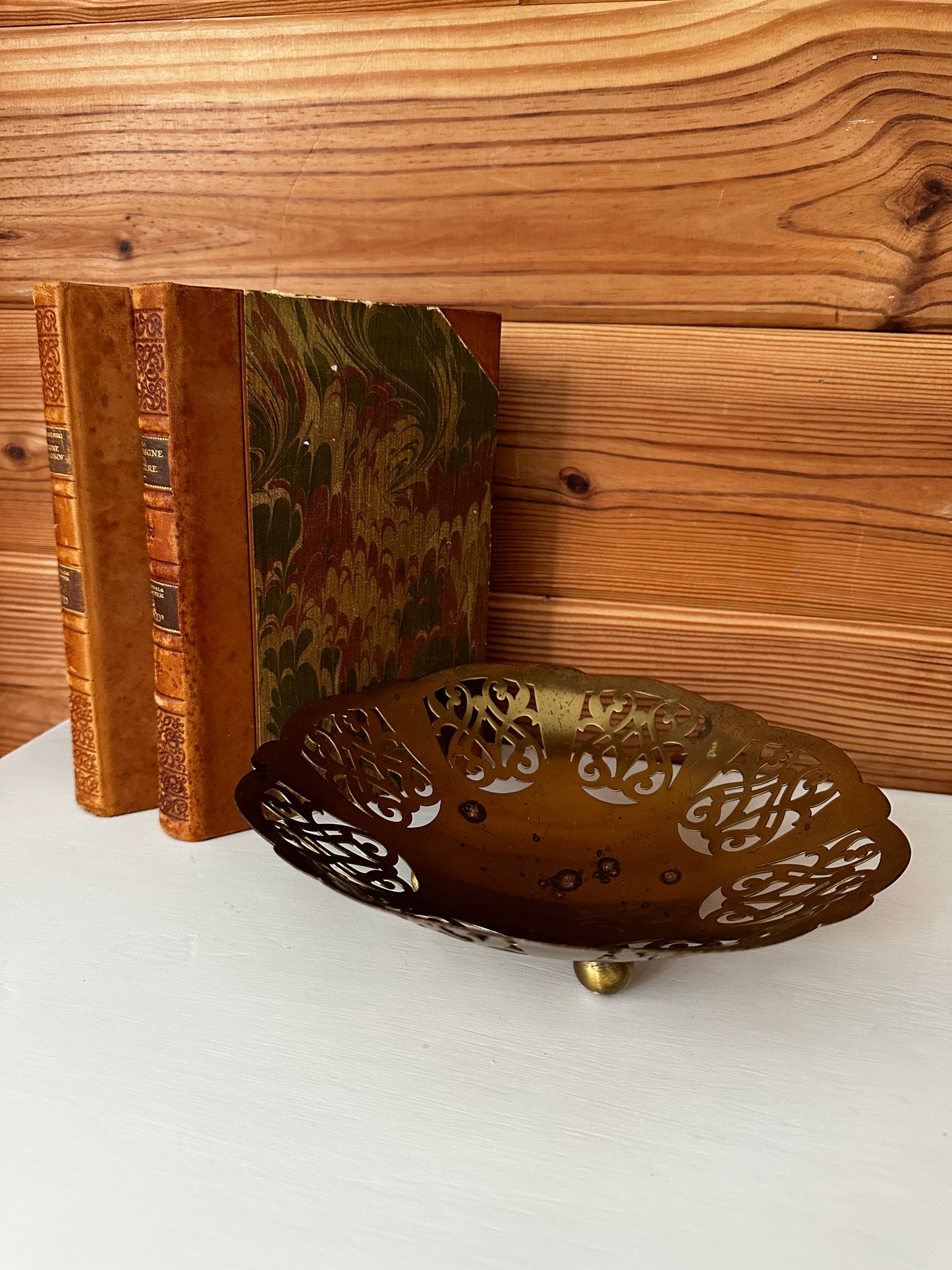 Vintage Brass Footed Dish