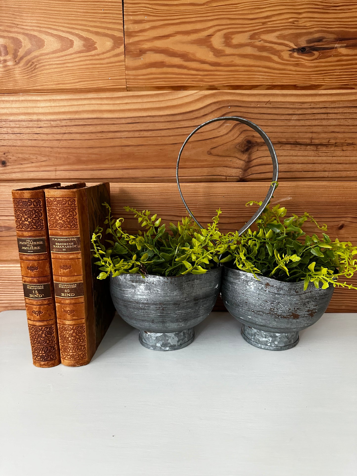 Galvanized Metal Double Planter