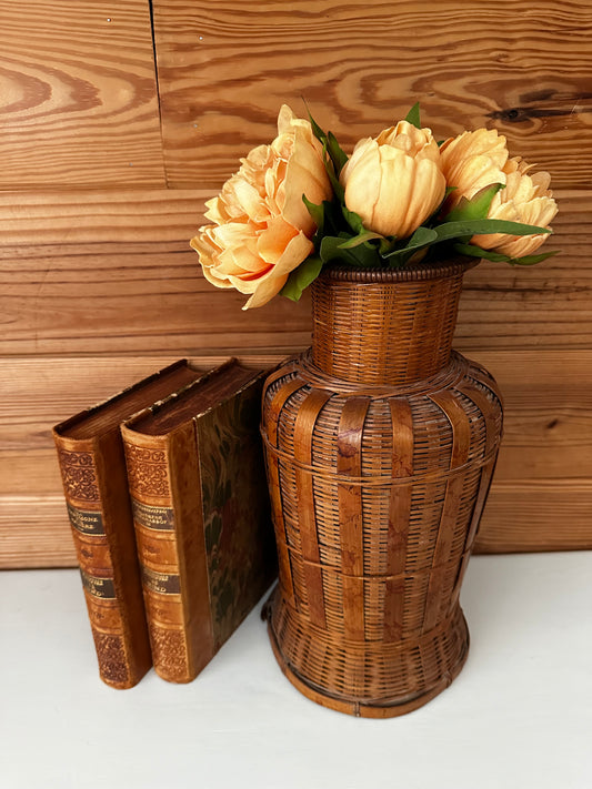 Vintage Wicker Flower Vase