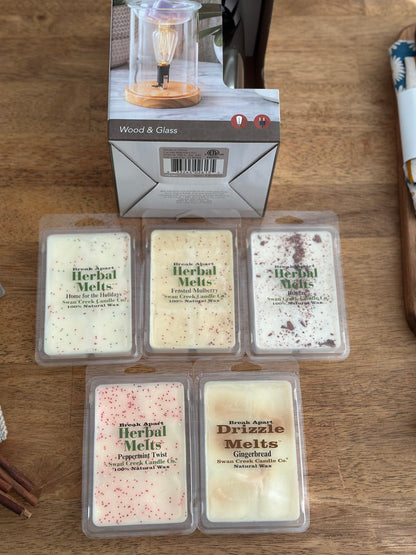 Airome Wood and Glass Vintage Bulb Wax Warmer