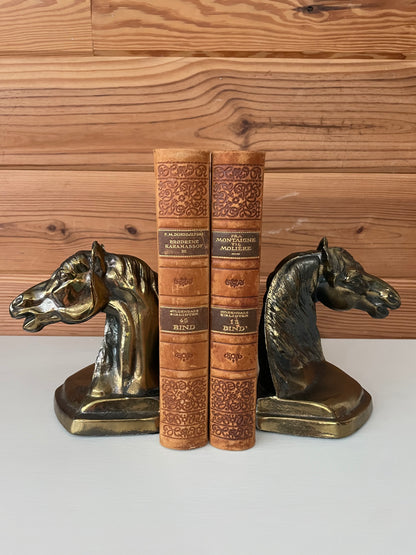 Vintage Brass Horse Bookends