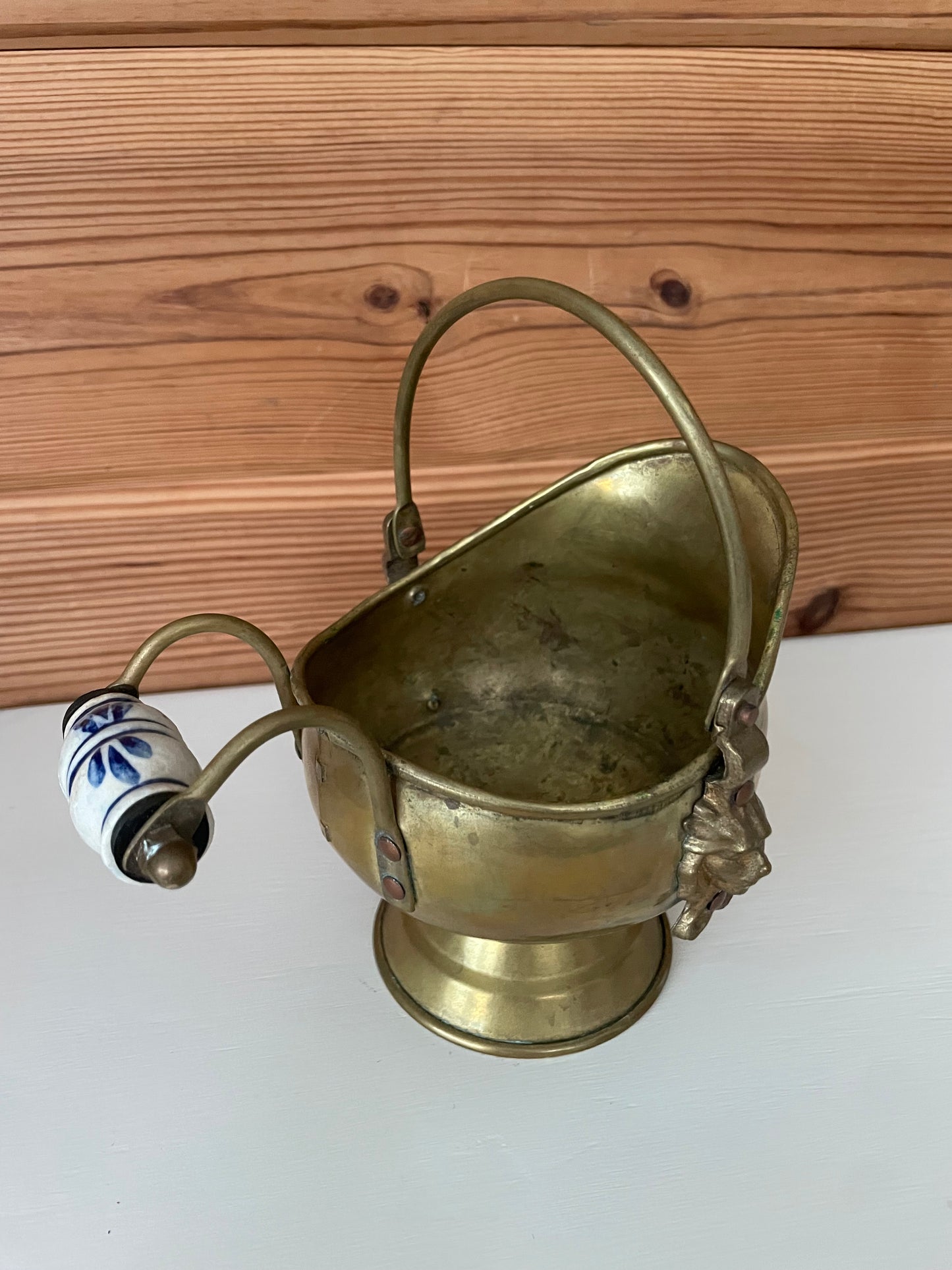 Vintage Brass Scuttle Bucket