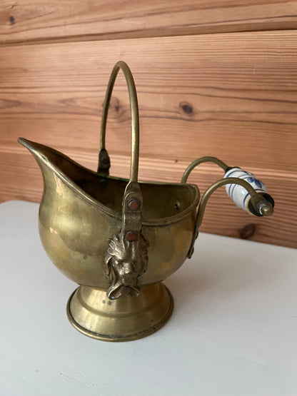 Vintage Brass Scuttle Bucket