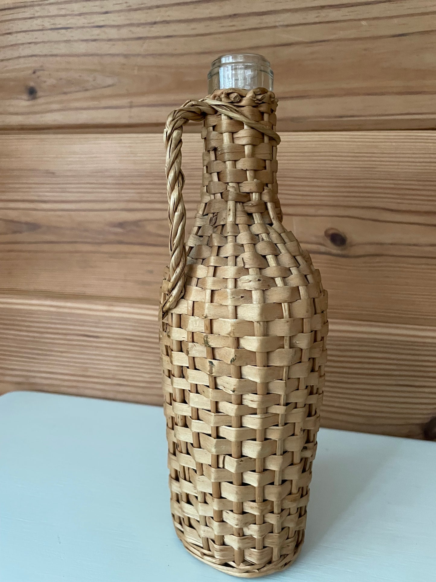 Vintage Wicker Wrapped Bottle