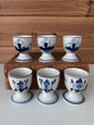 Vintage Delft Blue Hand Painted Egg Cups