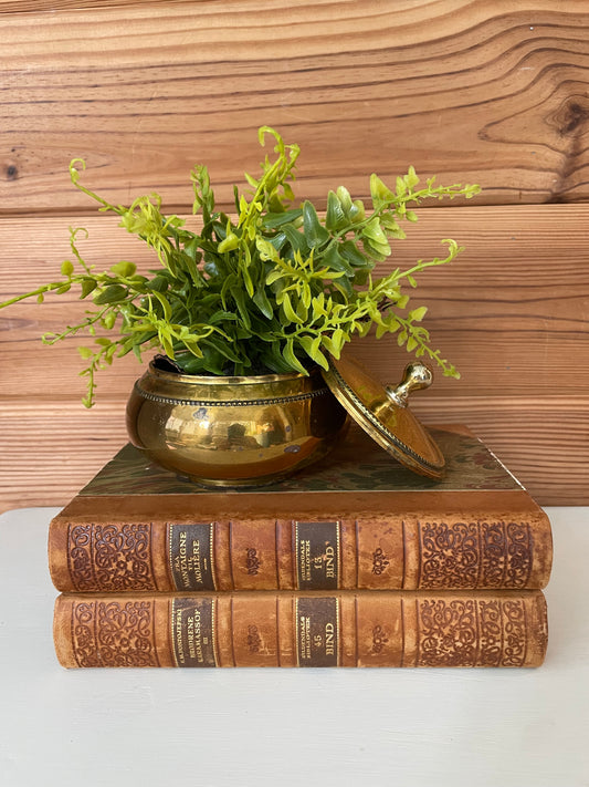 Vintage Brass Lidded Decorative Bowl