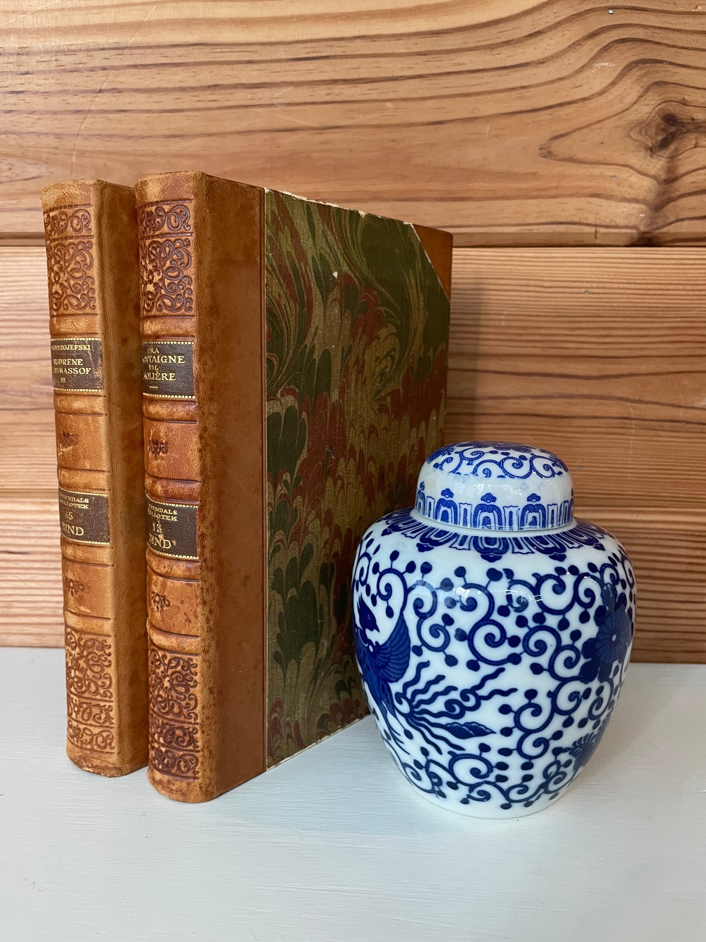 Vintage Blue & White Small Ginger Jar