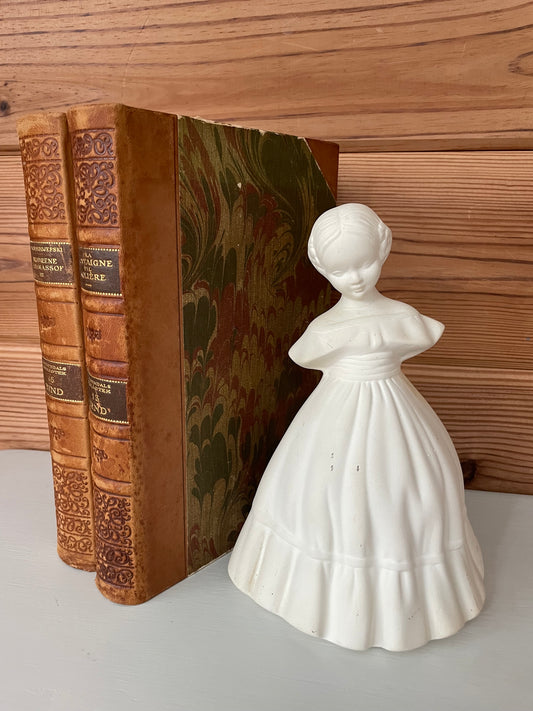 Vintage Matte White Ceramic Girl Figurine